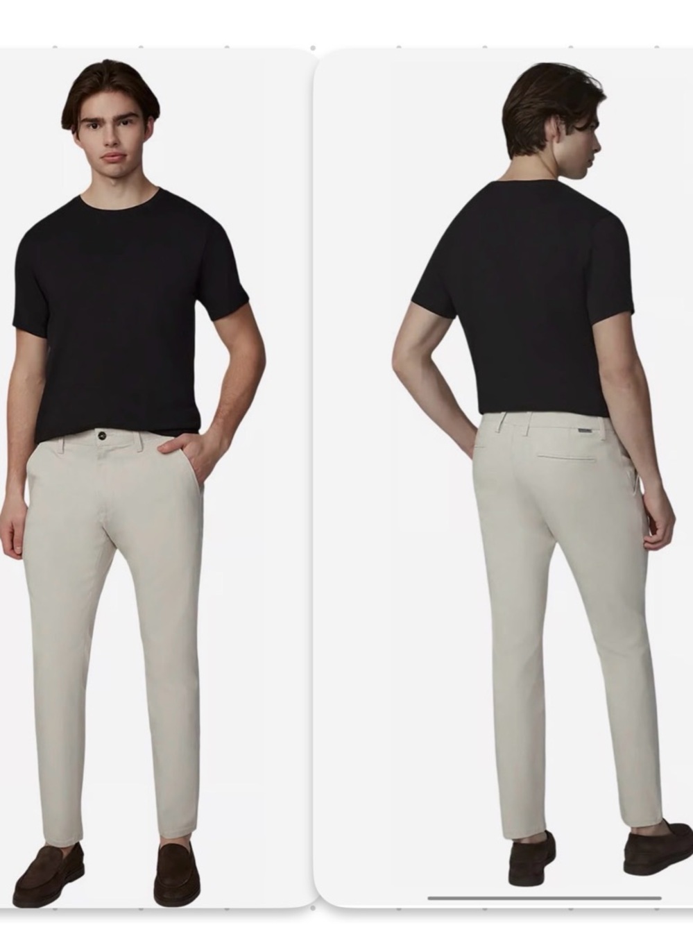 ***Project Raw Classic  Fit Bungee Melange Textured Chinos in Light Blue/green